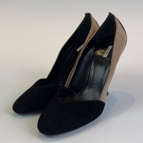 Miu Miu Two-Tone Suede and Patent Leather Pumps, Size 40 EU - Picture 3 of 16